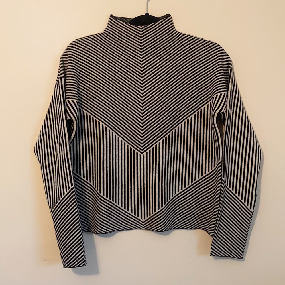 Cynthia Rowley Striped Mock Neck Sweater
